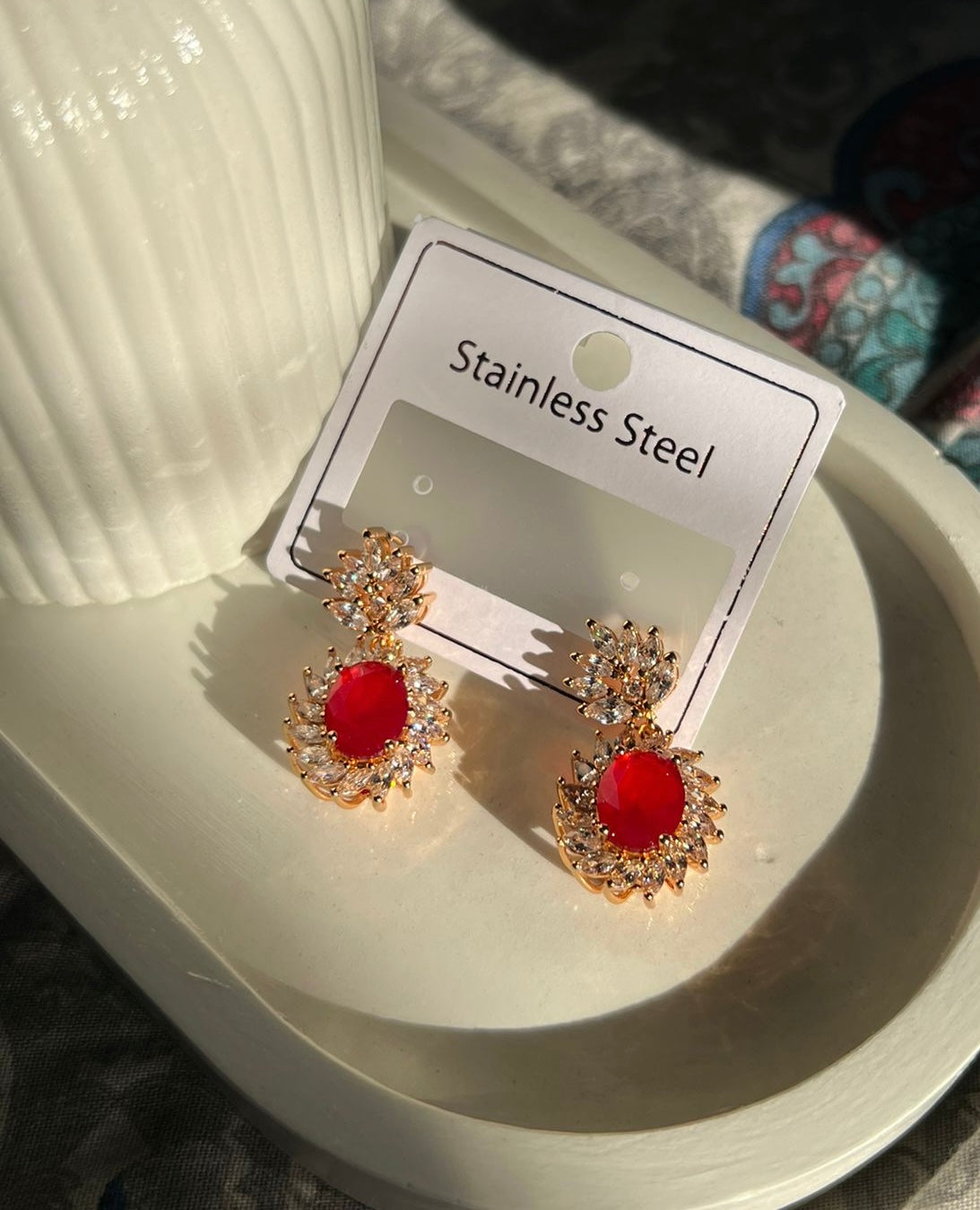 Asse Red Earrings