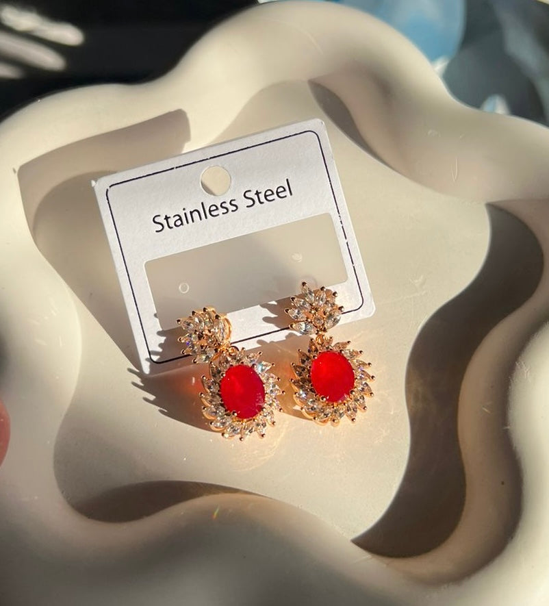 Asse Red Earrings