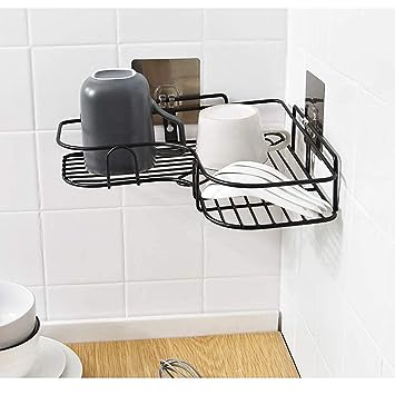 Bathroom kitchen Punch Corner Frame Shower Shelf