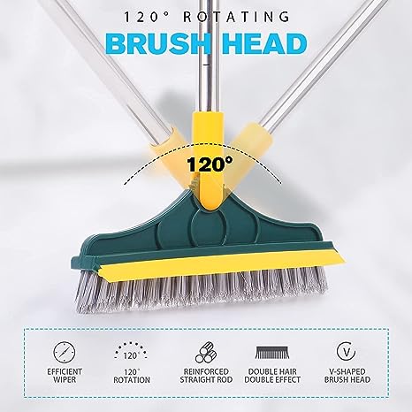 Bathroom Cleaning Brush with Wiper 2 in 1