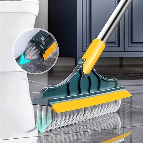 Bathroom Cleaning Brush with Wiper 2 in 1