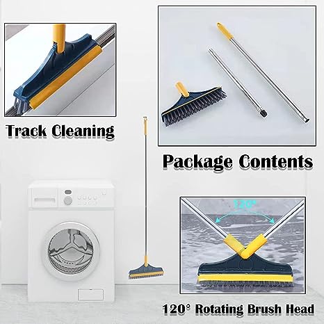 Bathroom Cleaning Brush with Wiper 2 in 1